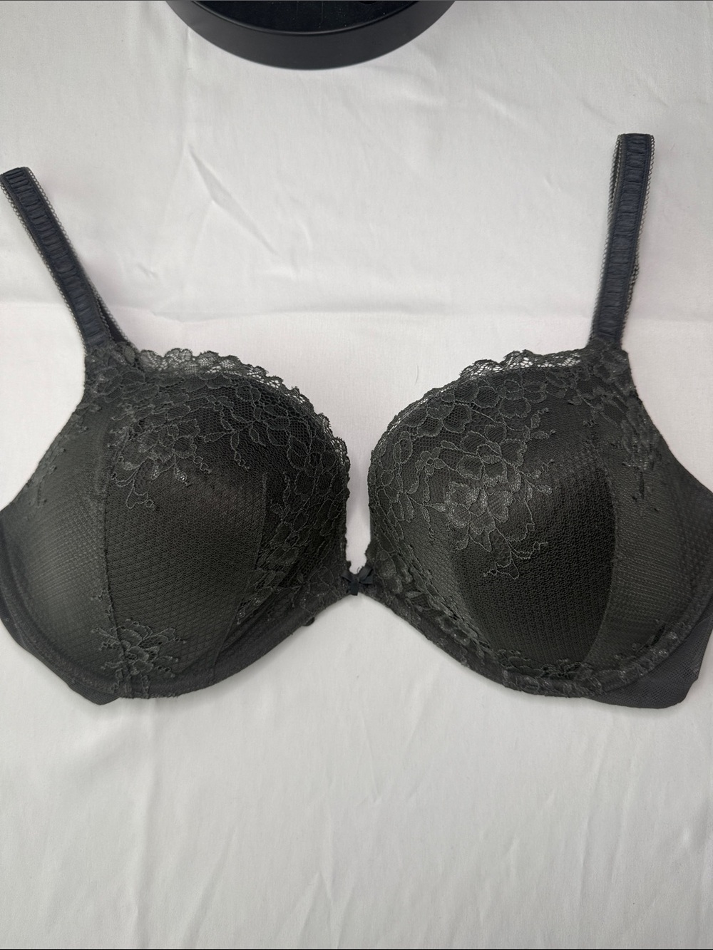 Arie Lace-Trim Underwire Bra - Charcole